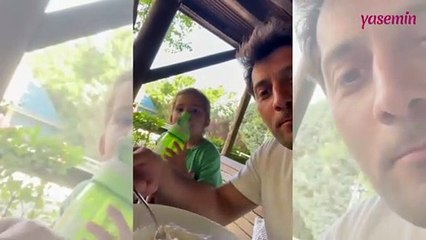 Hande Erçel'in yeğeni Mavi'nin babasıyla olan diyaloğu güldürdü