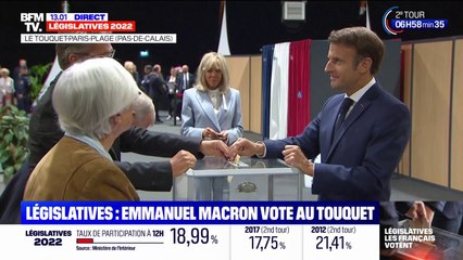 Législatives 2022: Emmanuel Macron vote au Touquet