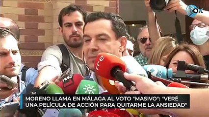 Moreno llama en Málaga al voto "masivo": "Veré una película de acción para quitarme la ansiedad"