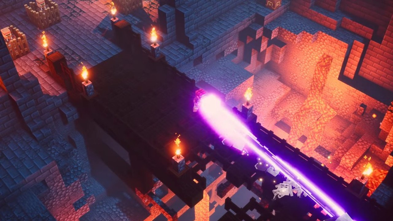 Minecraft dungeons - klötzchen-diablo im ankündigungs-trailer von der e3 2019