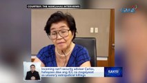 Incoming nat'l security adviser Carlos, hahayaan daw ang ICC na magsiyasat sa umano'y extrajudicial killings | Saksi