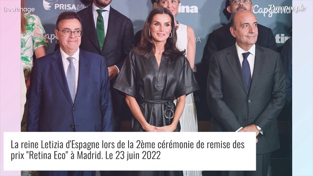 Letizia d'Espagne : Robe en cuir et cheveux noirs... la reine détonne avec un look rock'n'roll !