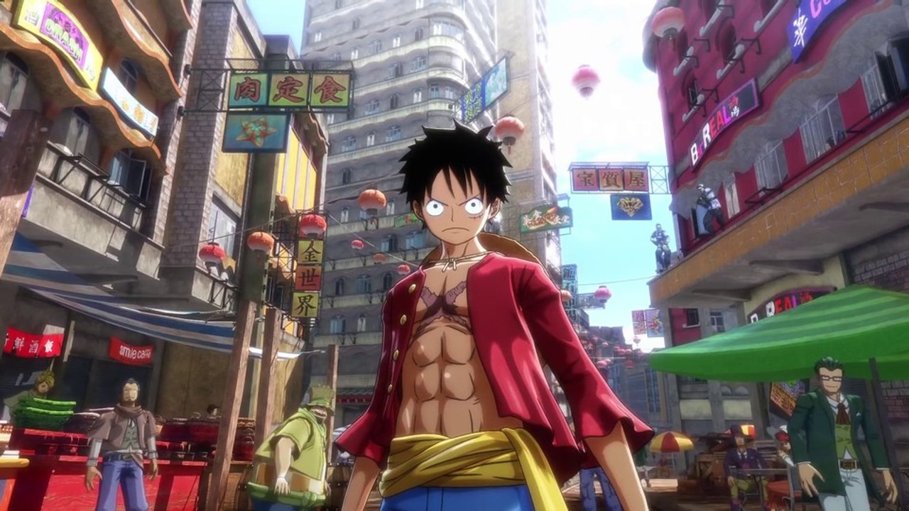 One piece: world seeker - opening cutscene zeigt die strohhut-bande im kampf mit der marine