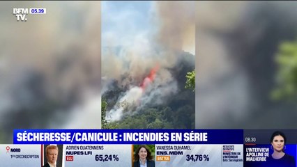 Télécharger la video: Sécheresse et canicule: des centaines d'hectares partis en fumée ce week-end