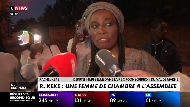 La femme de chambre Rachel Kéké, figure de la lutte des grévistes de l'hôtel Ibis Batignolles, l'a emporté face à l'ancienne ministre des Sports, Roxana Maracineanu