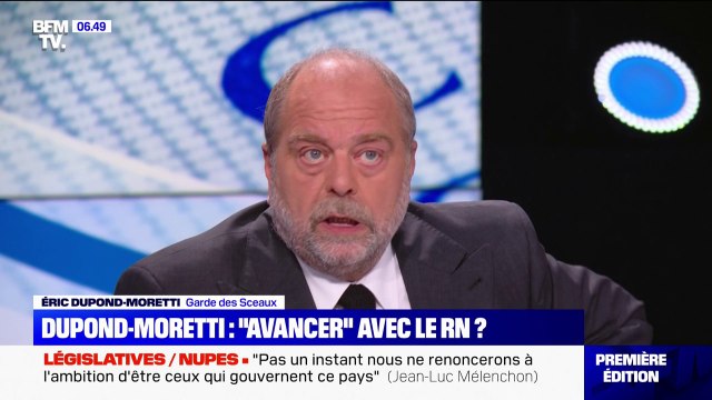Éric Dupond-Moretti évoque la possibilité d'avancer ensemble avec le RN à l'Assemblée