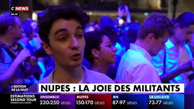 Législatives - Pour Jean-Luc Mélenchon c'est un succès en demi-teinte avec 131 sièges, mais le leader des Insoumis ne sera pas Premier Ministre comme il le souhaitait ! Regardez les réactions des militants