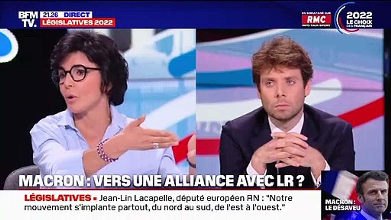 Rachida Dati lors de la soirée électorale du second tour des législatives sur BFMTV en direct