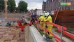 Exercice d'évacuation sur le chantier du CHwapi à Tournai