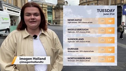 Daily Weather Report for the North East 20 June