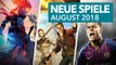 29 neue Konsolen-Spiele im August 2018 - Release-Vorschau für PS4, Xbox One & Nintendo Switch