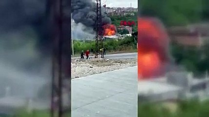 Arnavutköy’de fabrika bahçesinde yükleme esnasında patlama