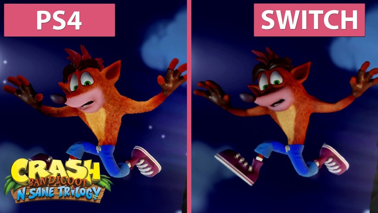 Crash bandicoot n. sane remaster - ps4 gegen switch im grafikvergleich