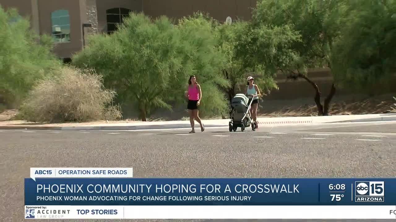 After serious injury, Phoenix woman fights to get a crosswalk for her community