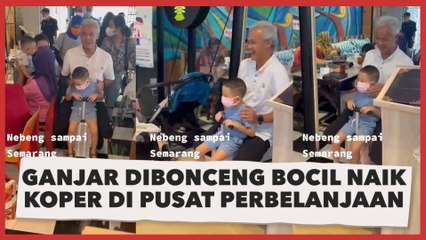 Dibonceng Bocil Naik Koper di Pusat Perbelanjaan, Aksi Ganjar Pranowo Jadi Sorotan