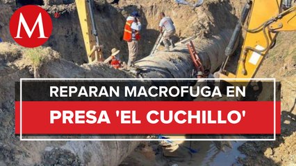 Concluye la reparación de la macrofuga de agua en la presa "El Cuchillo"