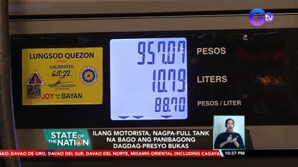 Ilang motorista, nagpa-full tank na bago ang panibagong dagdag-presyo bukas | SONA