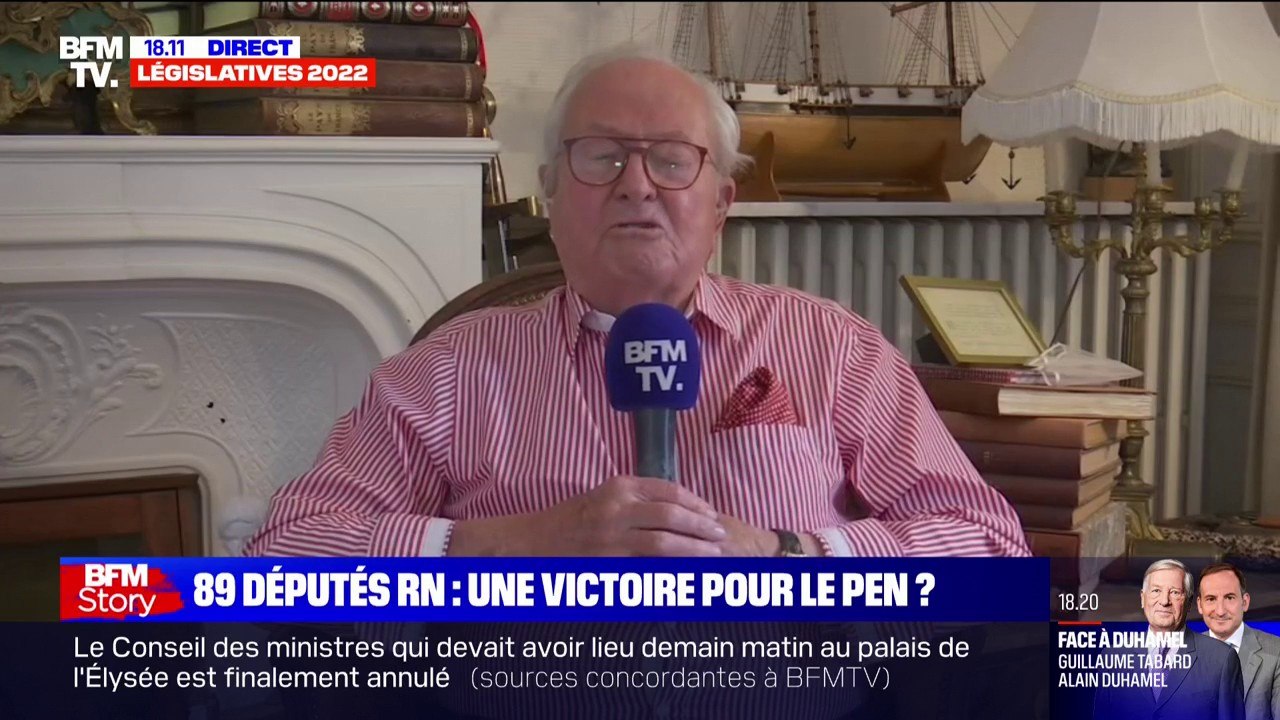 Pour Jean-Marie Le Pen, l'élection de 89 députés RN est "un succès inattendu qui témoigne d'une prise de conscience du peuple français"