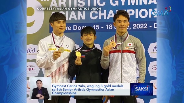 Gymnast Carlos Yulo, wagi ng 3 gold medals sa 9th Senior Artistic Gymnastics Asian Championships | Saksi