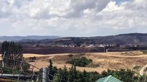 Vista de Uterga, en Navarra, con los campos de alrededor carbonizados por los incendios forestales