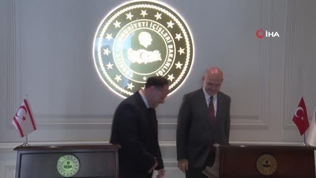 İçişleri Bakanı Soylu, KKTC'li mevkidaşı Ziya Öztürkleri kabul etti