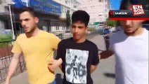 الشرطة تلقي القبض على مواطن عراقي في ولاية سامسون  يضحك بعد القبض عليه.. فيديو