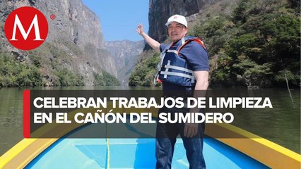 En Chiapas, Rutilio Escandón supervisó la limpieza en el 'Cañón del Sumidero'