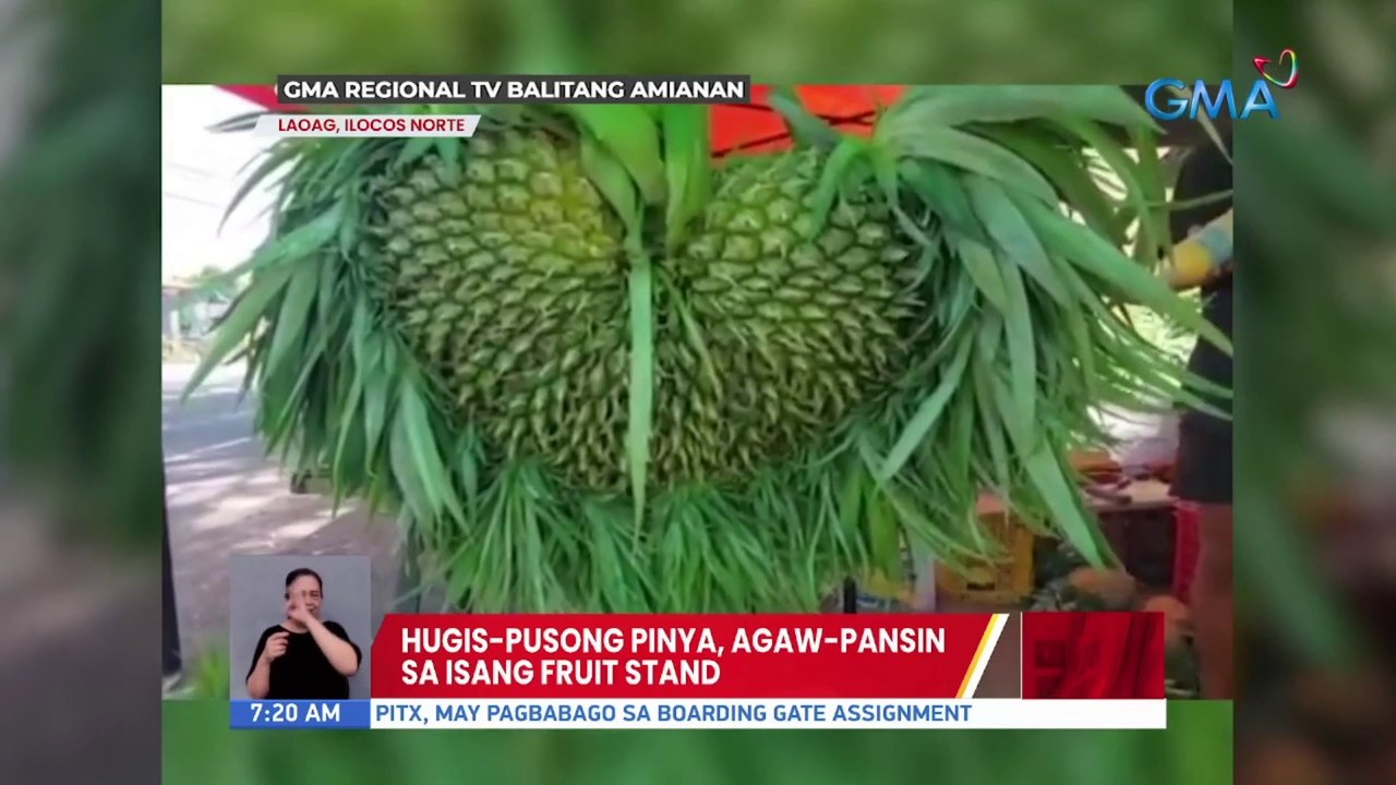 Hugis-pusong pinya, agaw-pansin sa isang fruit stand | UB