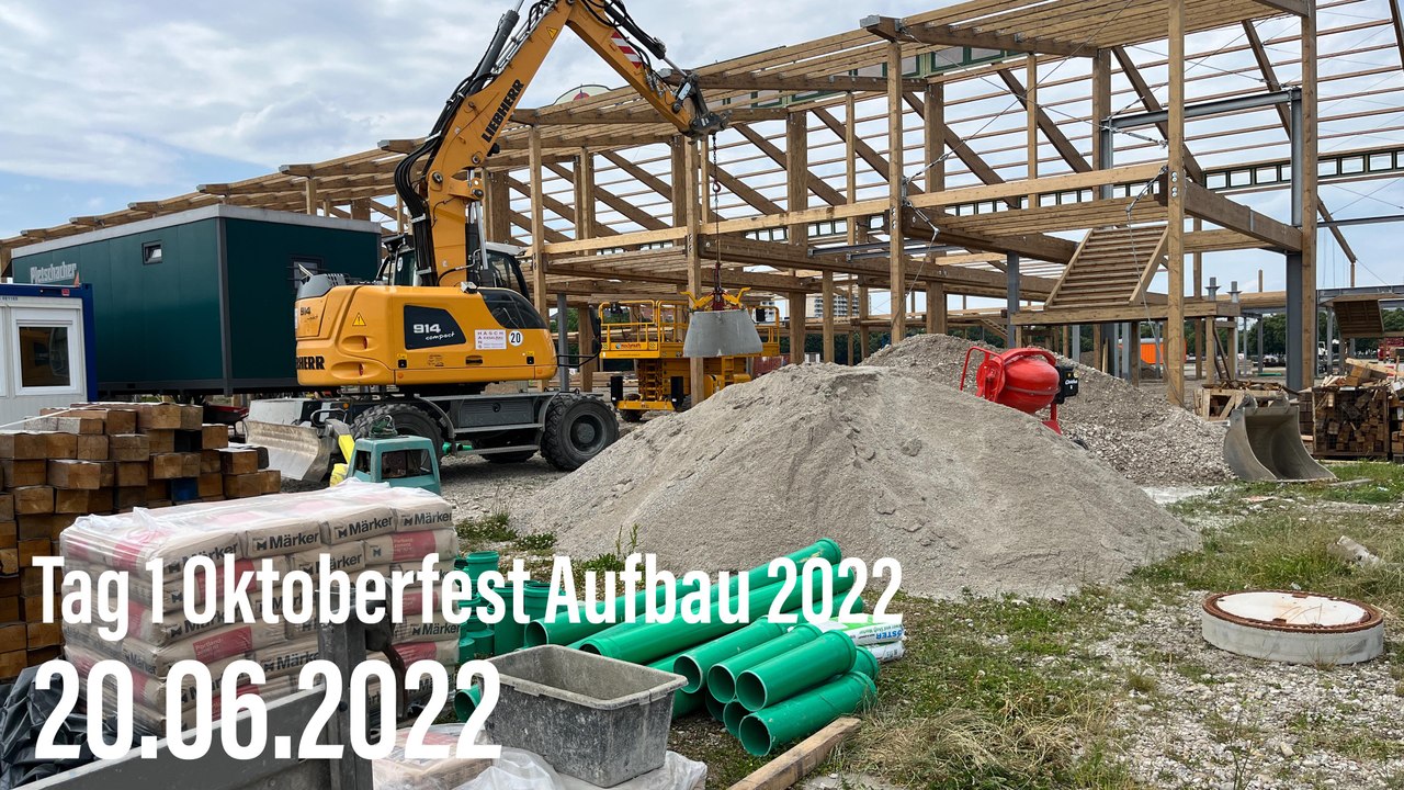 Oktoberfest-Aufbau 2022: offizieller Tag 1 des Aufbaus 20.06.2022