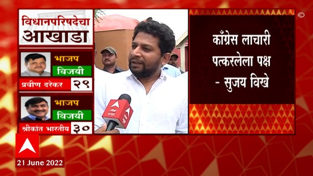 Sujay Vikhe Patil : कितीही मतं फुटली तरी , Congress सत्तेबाहेर पडणार नाही : विखे : ABP Majha