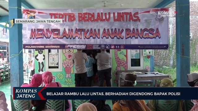 Belajar Rambu Lalu Lintas di Paud Kasih Ibu, Berhadiah Digendong Bapak Polisi