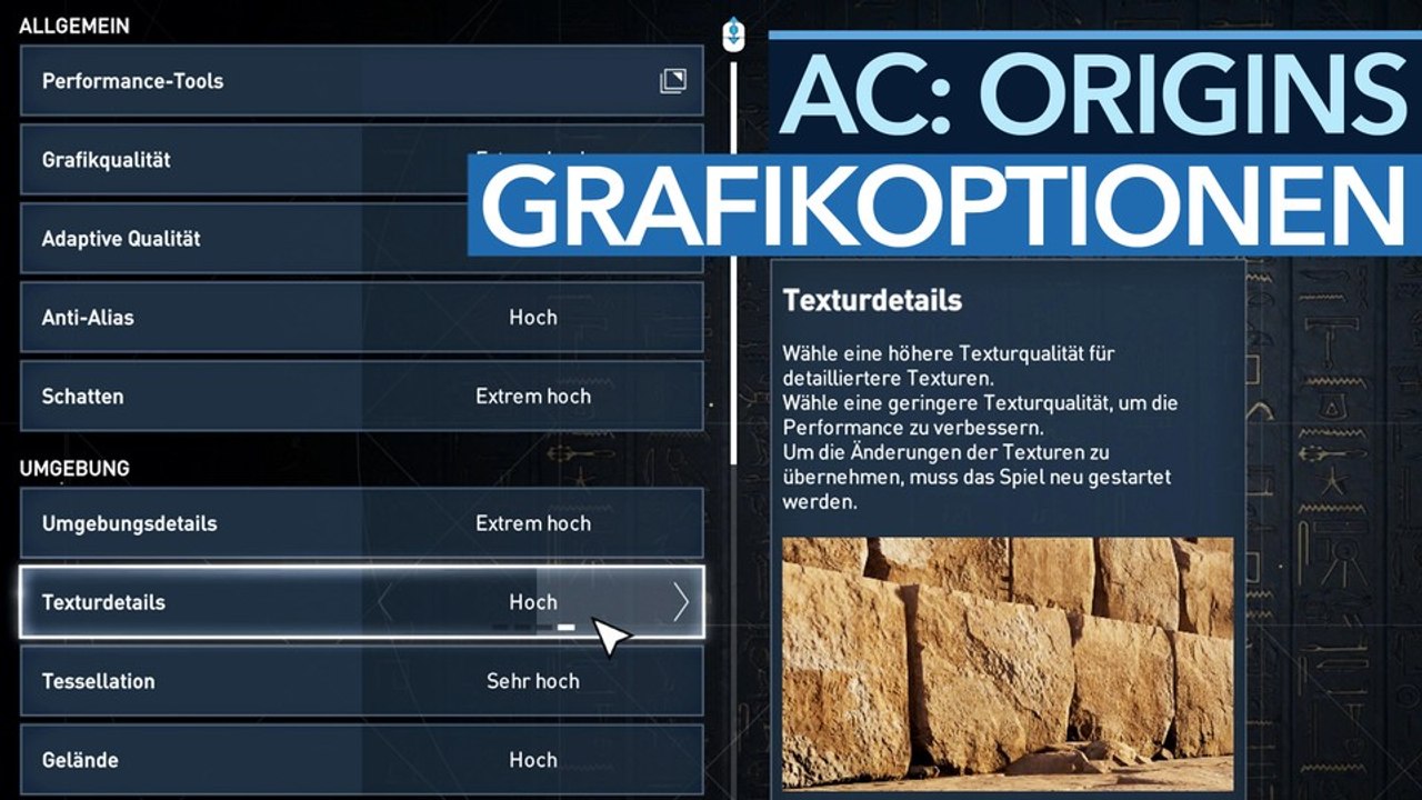Assassin's Creed: Origins - Video: So sollte jedes PC-Grafikmenü aussehen!