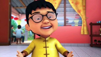 Meniru upin dan ipin makan besar