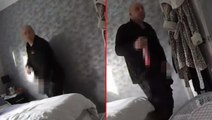 Kadınların yatak odasına kamera yerleştiren sapık tesisatçı, baltayı taşa vurup güvenlik kamerasına yakalandı