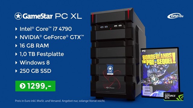 One GameStar-PC XL mit Geforce GTX 970 - Der beste Gaming-PC des Jahres im neuen TV-Spot
