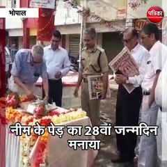 भोपाल : नीम के पेड़ का 28वां जन्मदिन मनाया