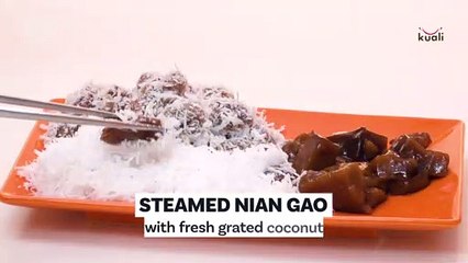 Steamed Nian Gao With Fresh Grated Coconut