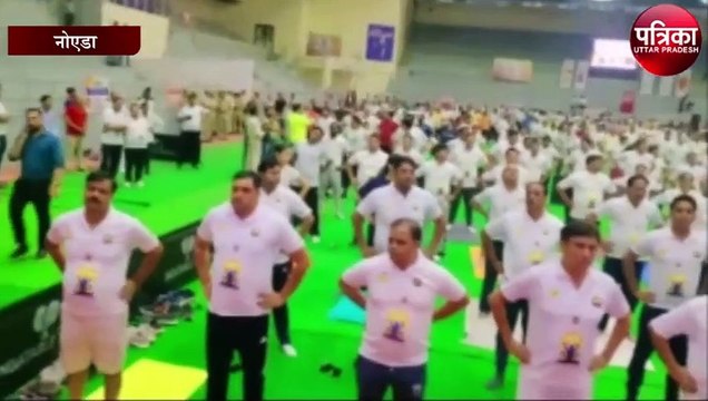 अंतरराष्ट्रीय योग दिवस के मौके पर जेपी नड्डा ने नोएडा वासियो के साथ किया योग