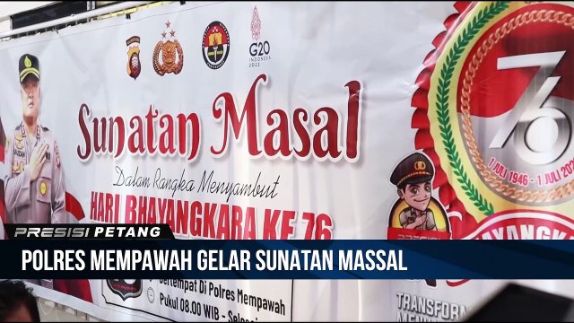 Puluhan Anak Ikut Sunatan Massal yang Digelar Polres Mempawah Dalam Rangka Hari Bhayangkara ke-76