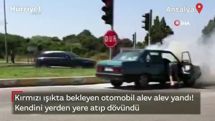 Emanet aldığı otomobil alev alev yandı