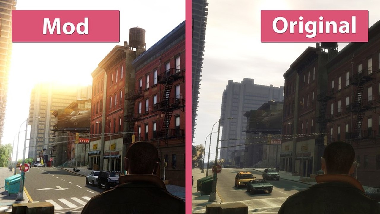 GTA 4 - Grafikvergleich: CryENB V3 mit Mod-Sammlung gegen Original