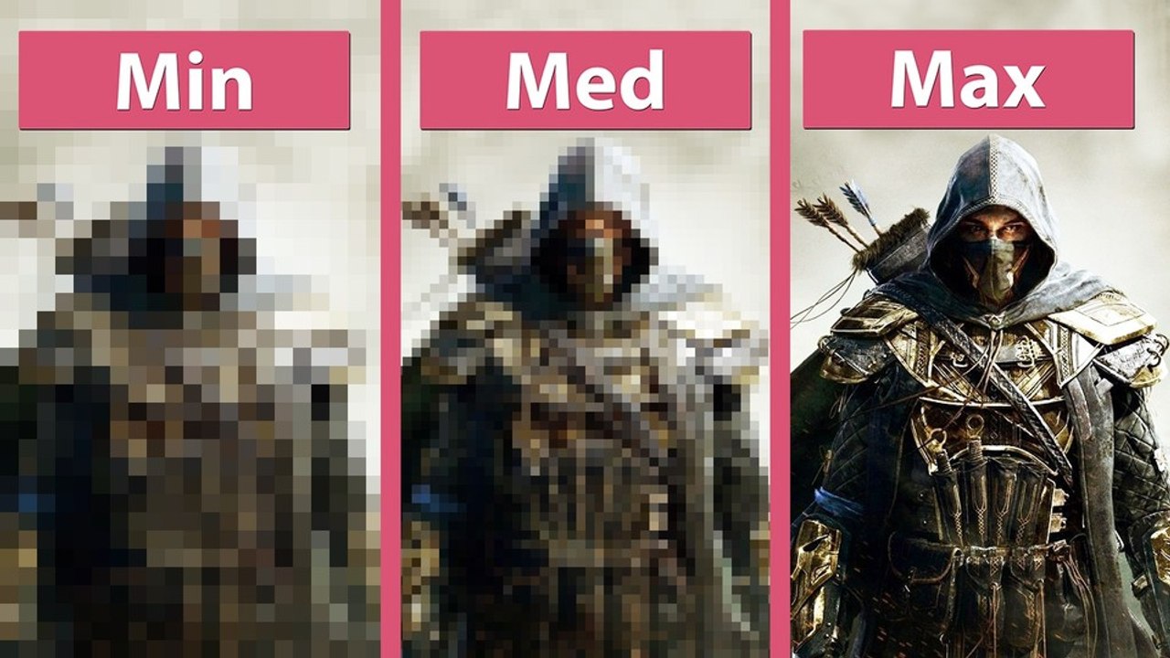 The Elder Scrolls Online: Tamriel Unlimited - Niedrige, mittlere und maximale Grafikeinstellungen im Vergleich