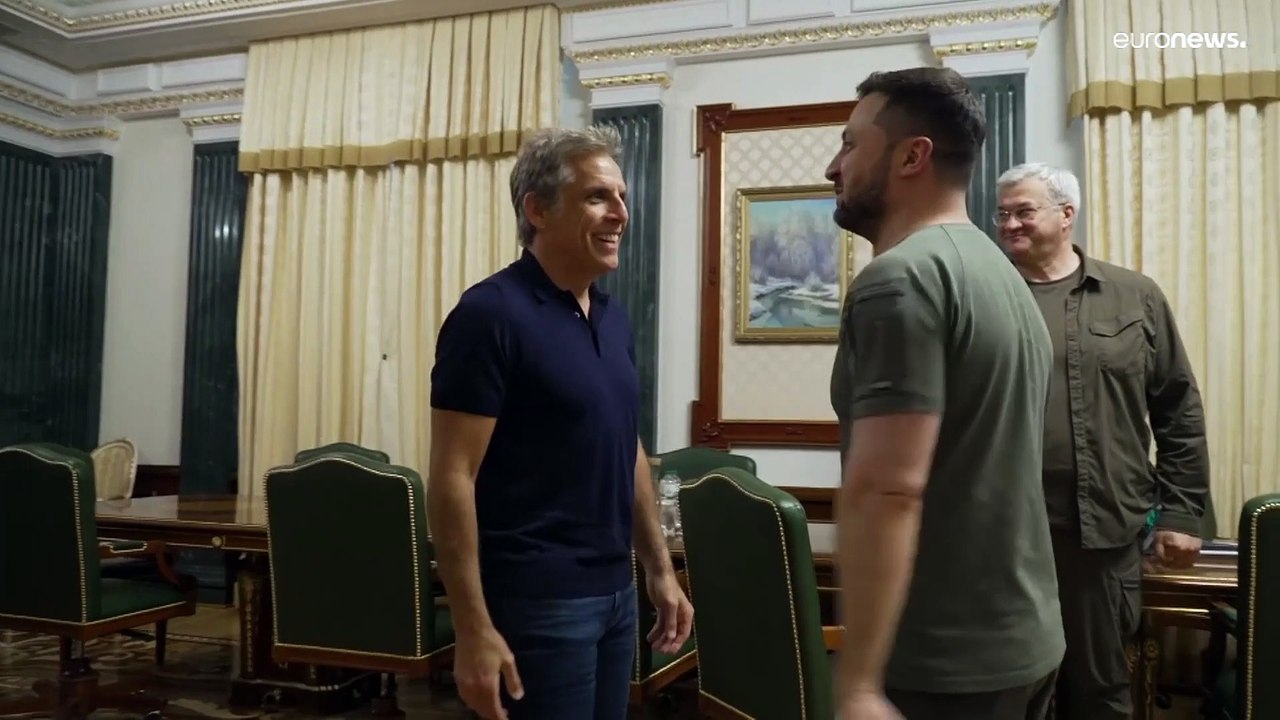 El actor Ben Stiller visita a "su héroe", el presidente de Ucrania Volodímir Zelenski en Kiev
