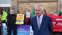 The first day of rail strikes at Newcastle Central Station