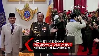 Momen Prabowo Disambut Meriah Saat Berkunjung ke Markas Kopassus Kamboja