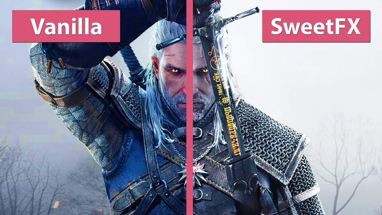 The Witcher 3: Wild Hunt - SweetFX + Reshade Mods für Farbveränderung im Vergleich