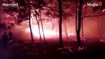 Marmaris'te hızla büyüyen yangını söndürme çalışmaları sürüyor