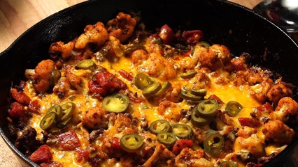 Cheesy Ground Beef & Cauliflower Casserole Recipe