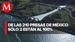 Solo 2 presas de México están al 100 por ciento de llenado, informa Conagua