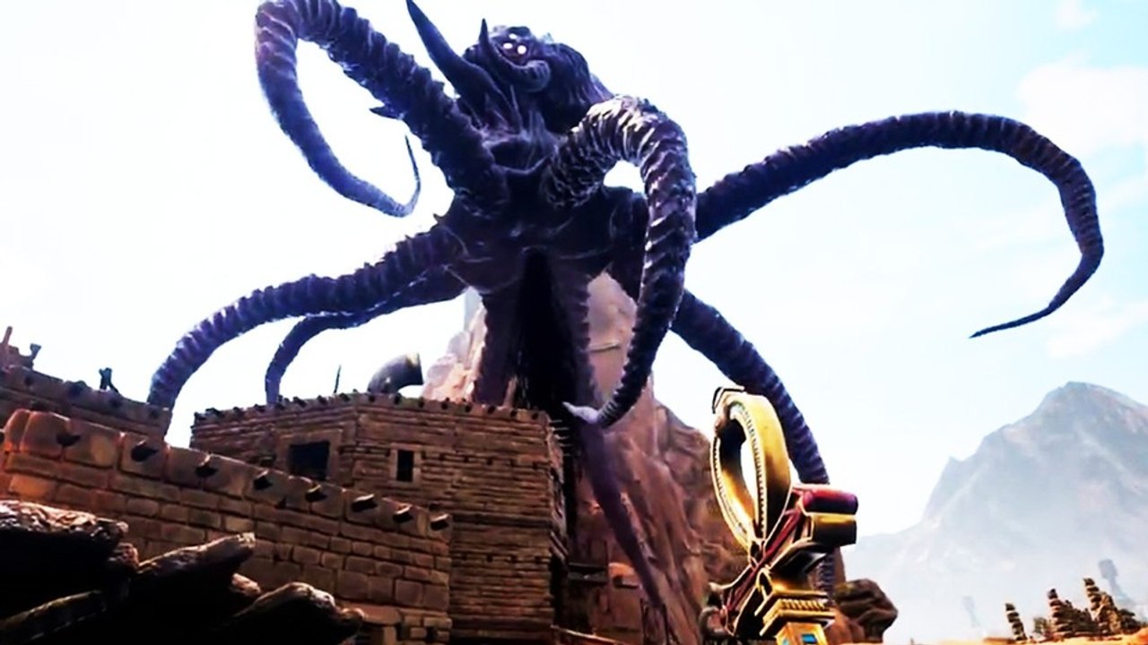 Conan Exiles - Riesen-Monster plätten im Launch-Trailer Städte & deren Bewohner